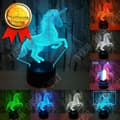 Miniatyrbild 1 av 4: TD® Unicorn 3D LED 7 färger Nattljus LED-bordslampa USB-barnlampor som hemdekorationer