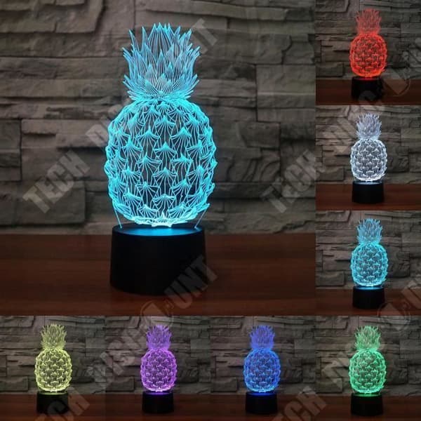 TD® 3D LED-lampa USB Akrylplatta Ananas / 7 färger Ändring / Nattljus Bord Sängbord Skrivbord Sovrumsinredning varm lampa