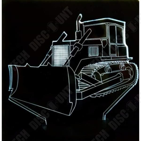 TD® Optisk bordslampa dekorativ touch 7 färger optisk illusion - bulldozer modell - låg förbrukning USB-kabel 3 AAA-batterier