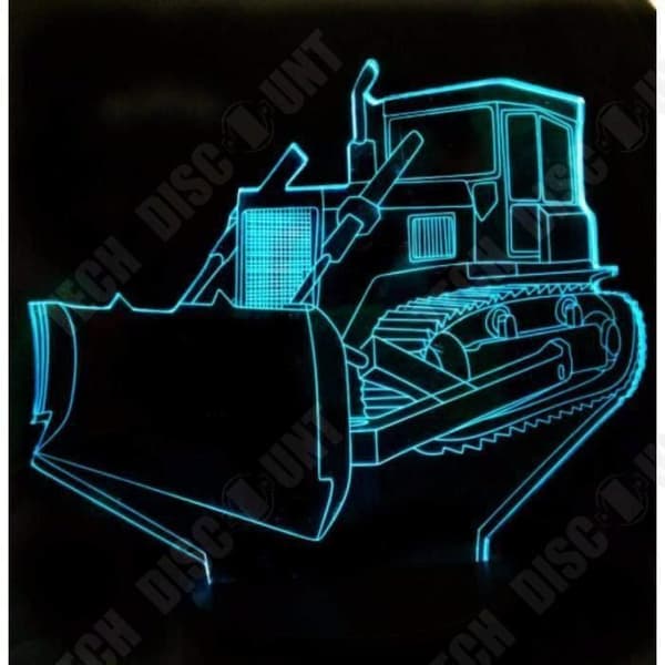 TD® Optisk bordslampa dekorativ touch 7 färger optisk illusion - bulldozer modell - låg förbrukning USB-kabel 3 AAA-batterier