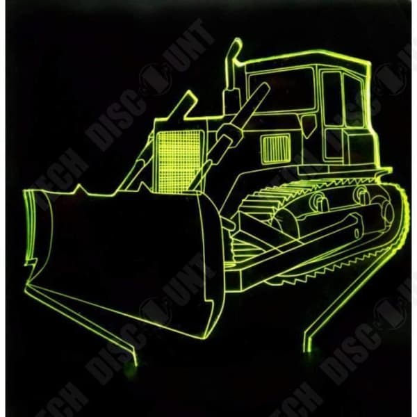 TD® Optisk bordslampa dekorativ touch 7 färger optisk illusion - bulldozer modell - låg förbrukning USB-kabel 3 AAA-batterier
