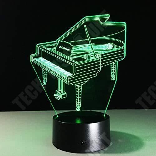 TD® Optisk bordslampa dekorativ taktil 7 färger optisk illusion - pianomodell - låg förbrukning USB-kabel eller 3 AAA-batterier