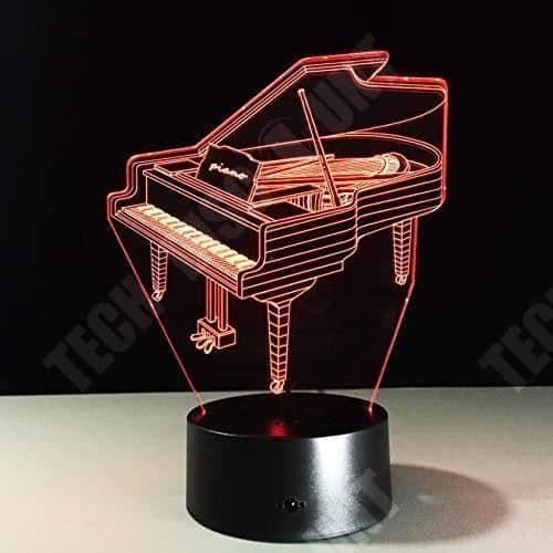 TD® Optisk bordslampa dekorativ taktil 7 färger optisk illusion - pianomodell - låg förbrukning USB-kabel eller 3 AAA-batterier