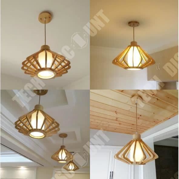 TD® nordiska trä tatami lampor kreativ personlighet vardagsrum matsal lampa hall veranda trä konst belysning