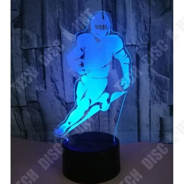 TD® 3D Illusion Rugbyspelare formad bordslampa - 3D Hollogram Glödande Nattljus Sovrumsinredning
