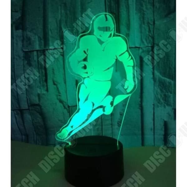 TD® 3D Illusion Rugbyspelare formad bordslampa - 3D Hollogram Glödande Nattljus Sovrumsinredning