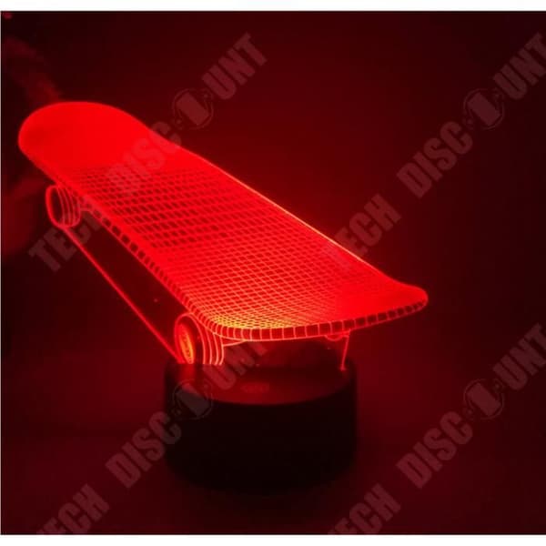 TD® 3D Nattlampa Skateboard 7 Färg Led Nattlampa För Barn Key Led Usb Bord Lampara Lampe Baby Night Light V