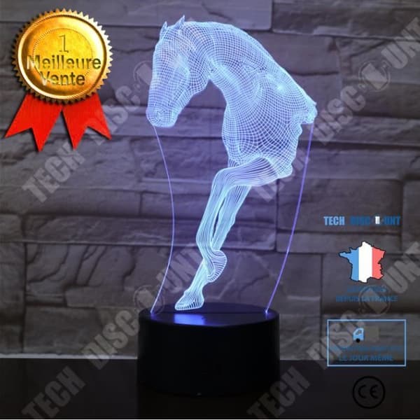 TD® Dekorativ USB-häst 7 färger Fjärrkontroll Optisk illusion 3D Night Light Visualization Bordsbordslampor 3D Glow LED