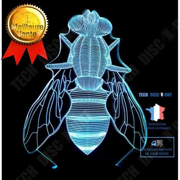 TD® 3D-lampa Flugillusion Nattljus/7 färgskiftande beröring Akryl platt bas ABS USB-kabel/nattljusdekoration
