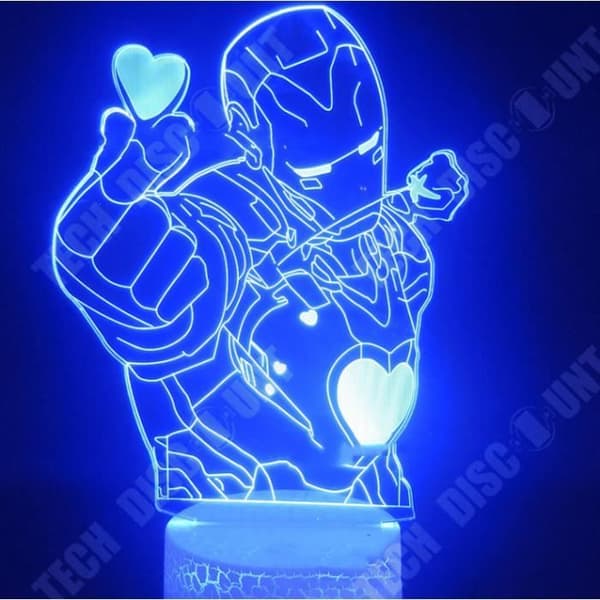 TD® Nattljus 3D-ljus 3D Älska din stil Superhjälte än kärlek Figur Nattljus Led Vision 7 färger Sovrumsfest Hemmakontor