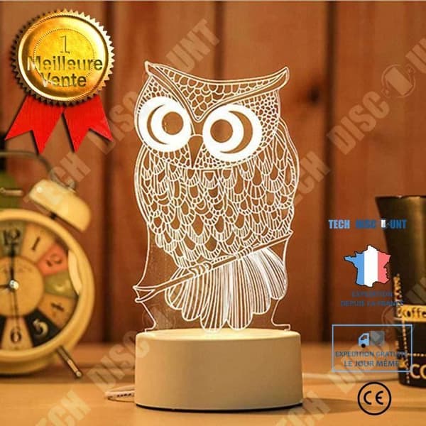 TD® 3D Owl Skrivbordslampa Akryl Nattlampa Heminredning Interiör USB-laddning Nattlampa Lampa Modern armatur