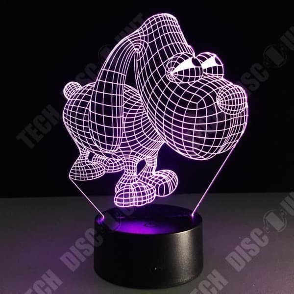 TD® Optisk bordslampa dekorativ taktil 7 färger optisk illusion - liten hundmodell - låg förbrukning USB-kabel 3 AA-batterier