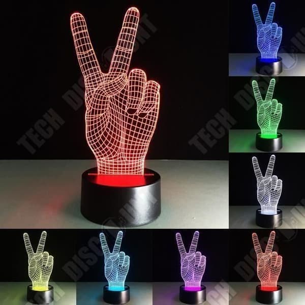 TD® Optisk bordslampa dekorativa taktila färger optisk illusion - segermodell - USB-kabel med låg förbrukning eller 3 AAA-batterier