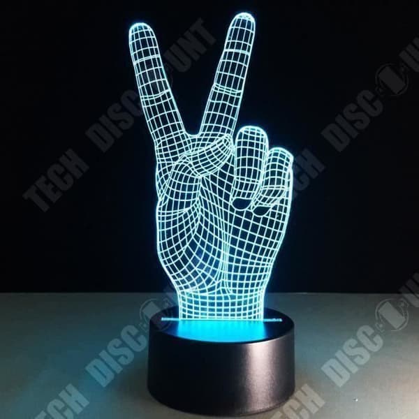 TD® Optisk bordslampa dekorativa taktila färger optisk illusion - segermodell - USB-kabel med låg förbrukning eller 3 AAA-batterier