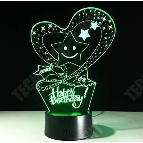 TD® Optisk bordslampa dekorativ taktil färg optisk illusion - jubileumsmodell - USB-kabel med låg förbrukning 3 AAA-batterier