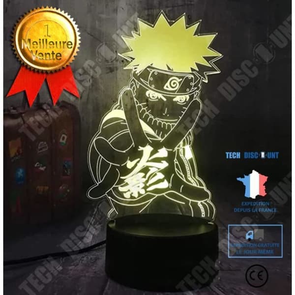 TD® Naruto Lamp Boy's 3D Night Light LED 7 Colors Touch Bordslampa Present E11472