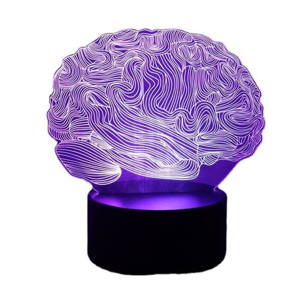 TD® Brain Shape 3D Illusion Lamp 7 Färgskiftande Touch LED Nattljus Skrivbord Atmosfär Lampa Nyhet Belysning