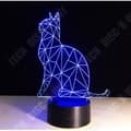 Miniatyrbild 3 av 4: TD® Optisk bordslampa dekorativ touch 7 färger optisk illusion - kattmodell - USB-kabel med låg förbrukning eller 3 AAA-batterier