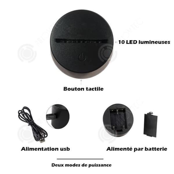 INN® Dator 3D Ljusbord Kontroll med beröring Sju färger Kreativ form Fjärrkontroll Illusionsljus