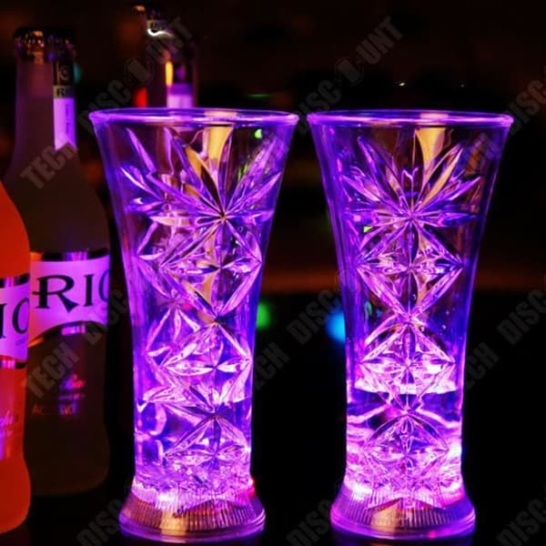 TD® Glas whiskyglas led bakgrundsbelyst akryl genomskinlig självlysande färgglada ljuseffekter barer restauranger