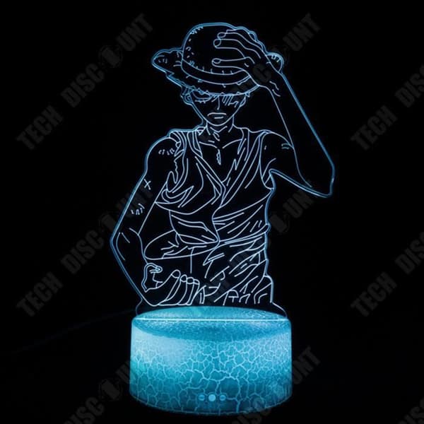 TD® One Piece-serien perifer 3d crack touch fjärrkontroll som kreativ presentdekoration usb-driven nattlampa akrylmaterial