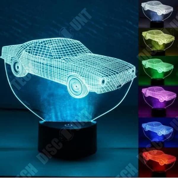 TD® 3D-skrivbordslampa Ljus Tactil Kontroller sju färger Kreativ form Fjärrkontroll Bordslampa