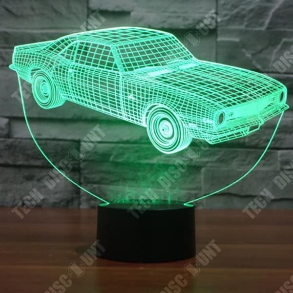 TD® 3D-skrivbordslampa Ljus Tactil Kontroller sju färger Kreativ form Fjärrkontroll Bordslampa