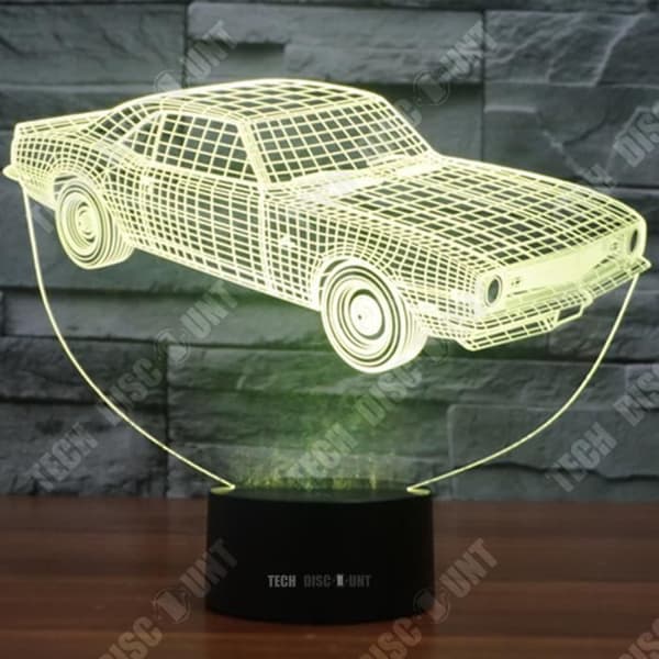 TD® 3D-skrivbordslampa Ljus Tactil Kontroller sju färger Kreativ form Fjärrkontroll Bordslampa