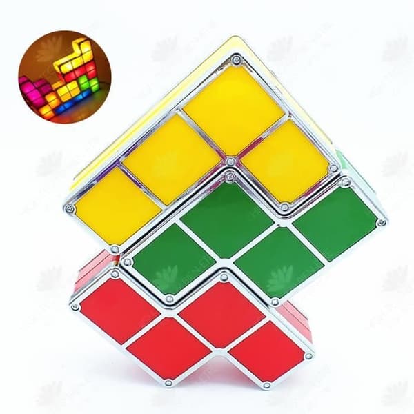 HTBE® LED ljusemitterande ljus flerfärgad Tetris DIY intellektuell utveckling leksak nattljus fönster atmosfär lum