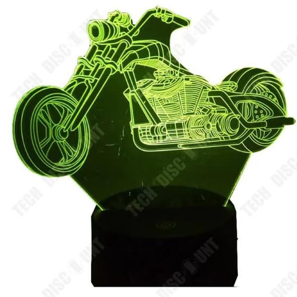 TD® Optisk bordslampa dekorativ taktil 7 färger optisk illusion - motorcykelmodell - låg förbrukning USB-kabel eller 3 AAA-batterier