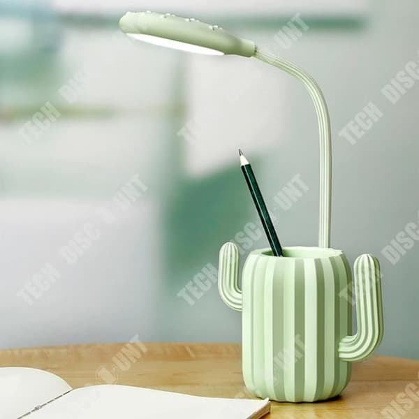 TD® Cactus bordslampa kreativ hopfällbar lärande läslampa led ögonskydd lampa pennhållare förvaring