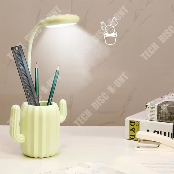 TD® Cactus bordslampa kreativ hopfällbar lärande läslampa led ögonskydd lampa pennhållare förvaring