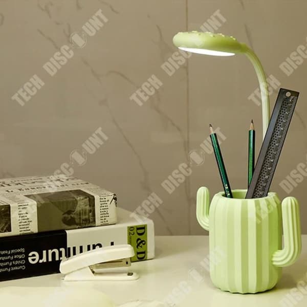 TD® Cactus bordslampa kreativ hopfällbar lärande läslampa led ögonskydd lampa pennhållare förvaring