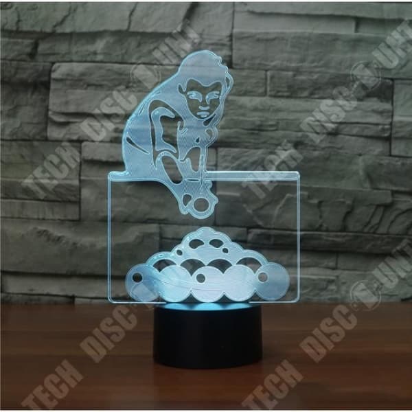 TD® Dekorativ USB-biljard 7 färger Fjärrkontroll Optisk illusion Nattljus 3D Visualisering Bordsbordslampor 3D Glow LED