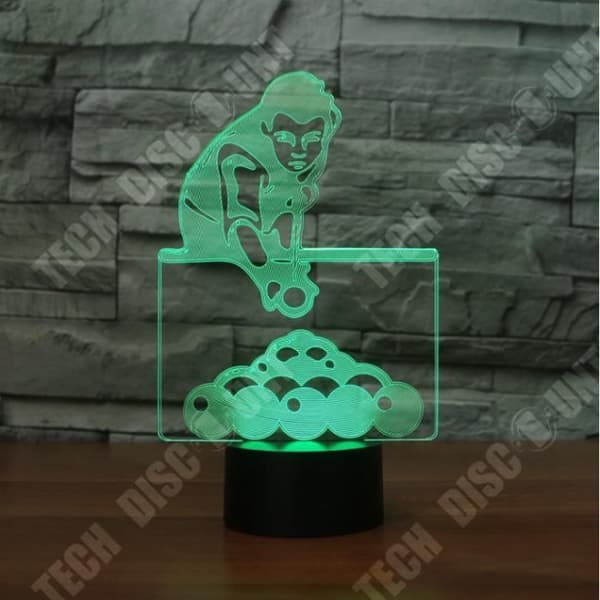 TD® Dekorativ USB-biljard 7 färger Fjärrkontroll Optisk illusion Nattljus 3D Visualisering Bordsbordslampor 3D Glow LED