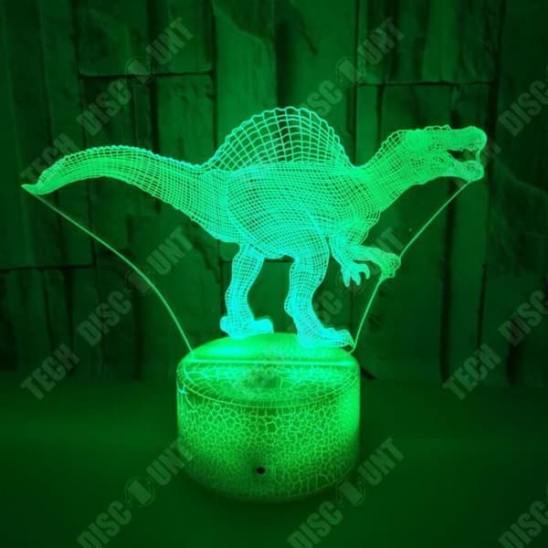TD® Optisk bordslampa dekorativ touch 7 färger optisk illusion dinosauriemodell - låg förbrukning USB-kabel eller 3 AA-batterier