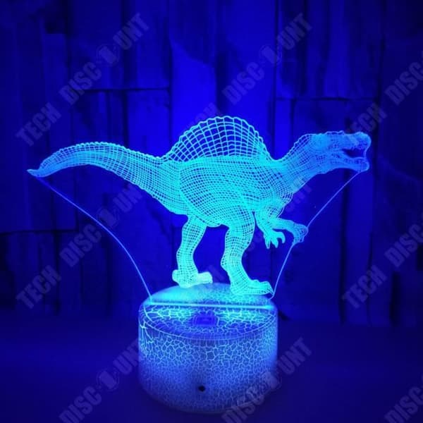 TD® Optisk bordslampa dekorativ touch 7 färger optisk illusion dinosauriemodell - låg förbrukning USB-kabel eller 3 AA-batterier