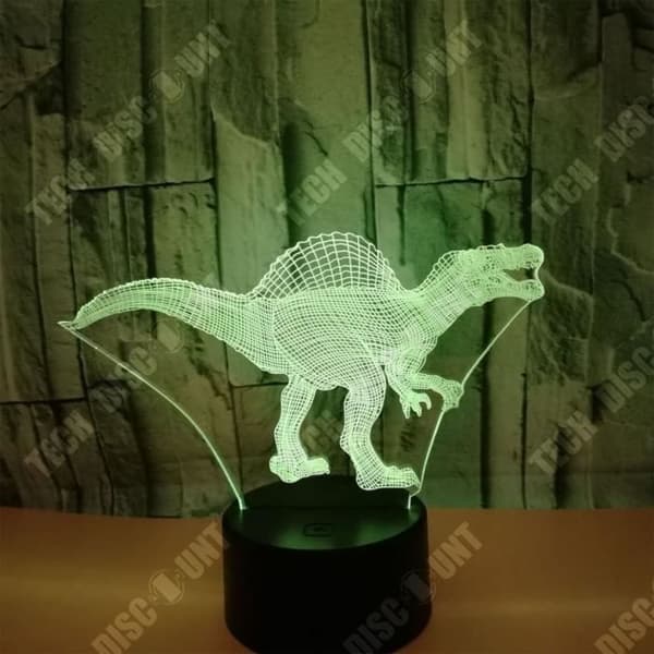 TD® Optisk bordslampa dekorativ touch 7 färger optisk illusion dinosauriemodell - låg förbrukning USB-kabel eller 3 AA-batterier