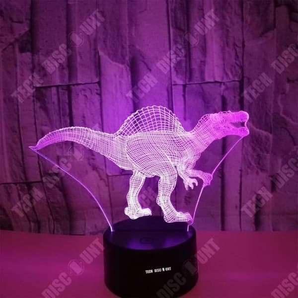 TD® Optisk bordslampa dekorativ touch 7 färger optisk illusion dinosauriemodell - låg förbrukning USB-kabel eller 3 AA-batterier