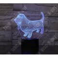 Miniatyrbild 2 av 4: TD® Dekorativ USB-hund 7 färger Fjärrkontroll Optisk illusion Nattljus 3D-visualisering Bordsbordslampor 3D-glöd LED