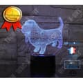 Miniatyrbild 1 av 4: TD® Dekorativ USB-hund 7 färger Fjärrkontroll Optisk illusion Nattljus 3D-visualisering Bordsbordslampor 3D-glöd LED