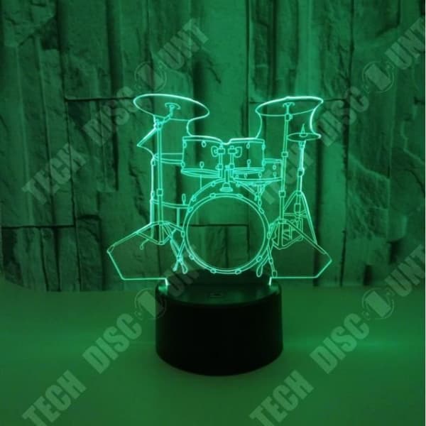 TD® New Drum Drum 3D Lights Colorful Touch Led Usb Visual Lights Gift 3D Small Bordslampa