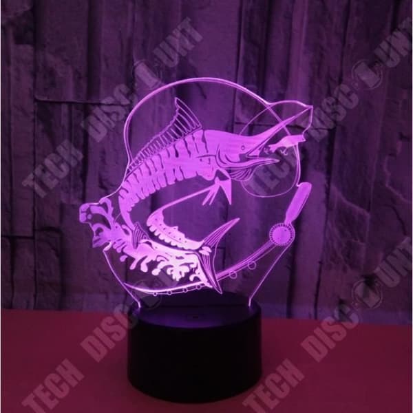 TD® Dekorativ USB Fish 7 färger Fjärrkontroll Optisk illusion 3D Night Light Visualization Bordsbordslampor 3D Glow LED