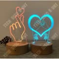Miniatyrbild 1 av 4: Bordslampa - TD® - 3D Heart - 7 Färger - Fjärrkontroll - LED-belysning