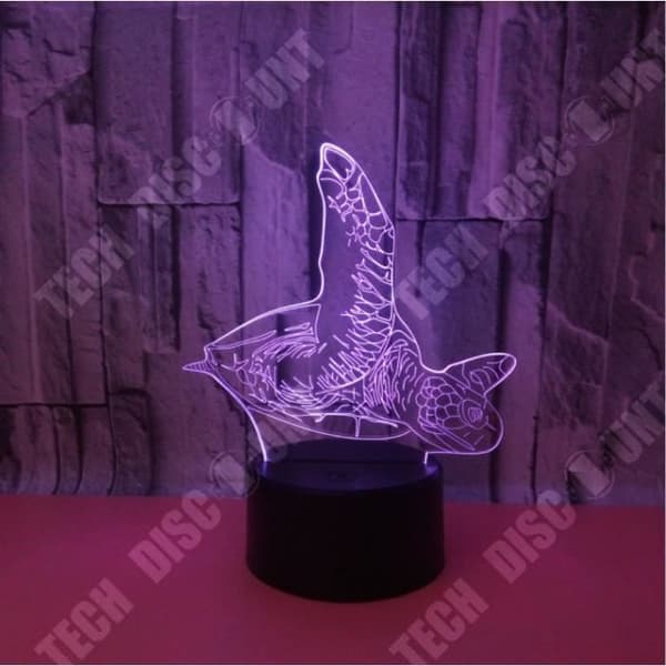 3D Nattlampa - NIAZHY - Sköldpadda - Akryl - LED - 7 Färger