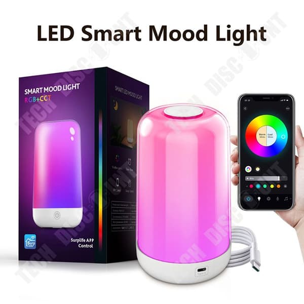 TD Nattlampa 3600mAh 110V Laddningslampa Sänglampa Sovrumsljus inomhushögtalare Bluetooth Nattlampa