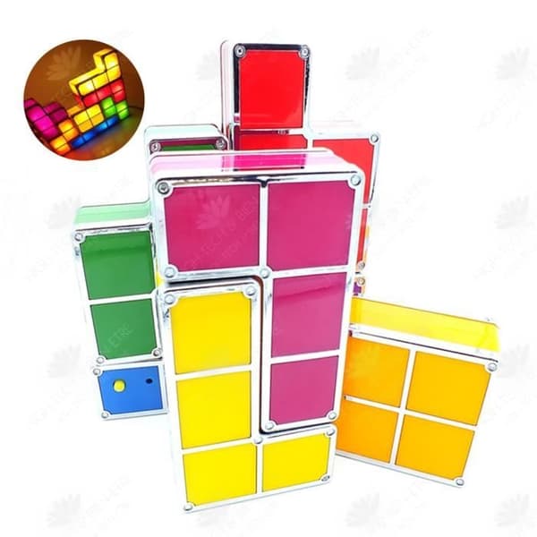 HTBE® Multicolor Tetris LED ljusemitterande ljus DIY intellektuell utveckling leksak nattljus fönster atmosfär lum