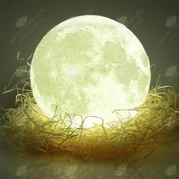 HTBE® Moon Light USB Laddning Dual Color Moon Light Touch LED16 färger 3D 20cm månljus med stativ i sovrummet