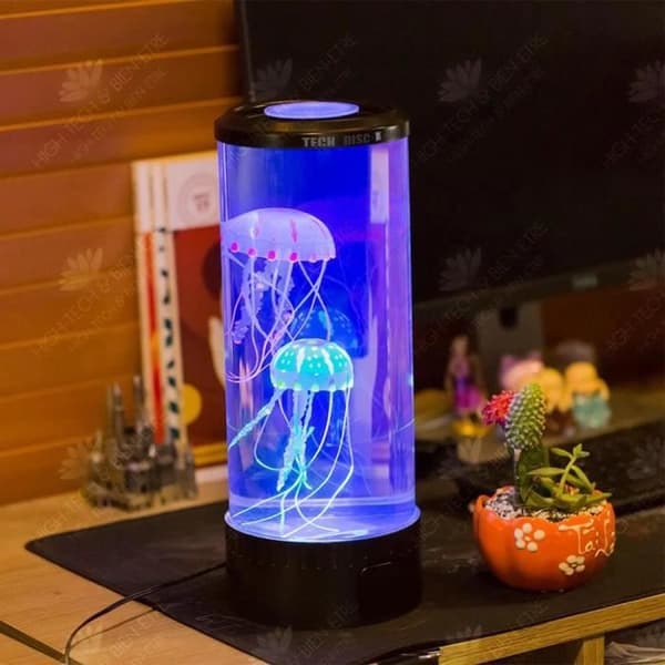 HTBE® färgglad LED-hematmosfär skrivbordsnattljussimulering manetljus kreativa presenter till släktingar och vänner