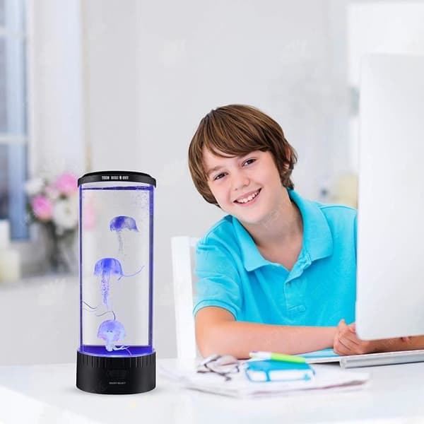 HTBE® färgglad LED-hematmosfär skrivbordsnattljussimulering manetljus kreativa presenter till släktingar och vänner